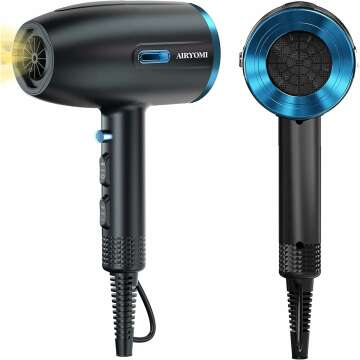 1875W Ionic Hair Dryer with Diffuser – Fast, Portable & Lightweight Design