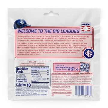 Big League Chew Big Rally Blue Raspberry Bubble Gum - Bold Blue Raspberry Blast | Perfect for Baseball Games, Teams, Concessions, Parties, and More | Pack of 12 Bags (2.12oz Each)