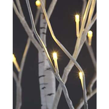 LIGHTSHARE 4 feet 6 feet and 8 Feet Birch Tree Lights, Pack of 3, Warm White, for Home, Festival, Party, Weddings, and Christmas Decoration, Indoor and Outdoor Use