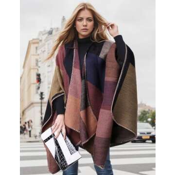 PAMEILA Women's Oversized Plaid Shawl for Travel