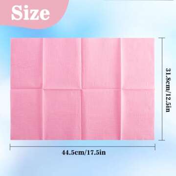 75pcs Dental Bibs Disposable - Disposable Dental Bibs Dentist Tattoo Bibs Pink Dental Bibs for Nails Patient Bibs Pink Towels Tattoo Table Covers Dental Pads Mats Paper Sheets Lash Supplies