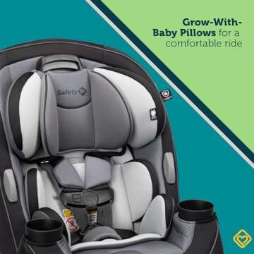 Safety 1st Grow and Go All-in-One Convertible Car Seat, Rear Facing Car Seat 5-40 lbs, Forward Facing Car 30–65 lbs, High Back Booster Seat 40-100 lbs, Aqua Pop