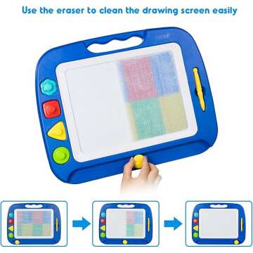 SGILE Magnetic Drawing Board for Kids - 4 Colors & Stamps