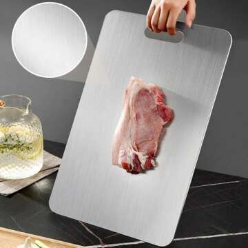 Titanium Cutting Board - 100% Pure Titanium Cutting Boards for Kitchen - Cutting Edge Hygiene & Durability, 1 Pack Double Sided Medical-grade Titanium Cutting Mat, Easy to Clean (12 x 9 inch)