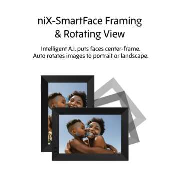 Nixplay Smart Digital Picture Frame I 10.1 inch I WiFi I Black I Unlimited Cloud Photo Storage + 5GB Video Storage I Shared Family Playlists I Mobile App, Email I Preload Content for a Gifted Frame