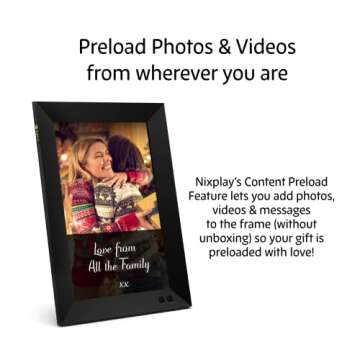 Nixplay Smart Digital Picture Frame I 10.1 inch I WiFi I Black I Unlimited Cloud Photo Storage + 5GB Video Storage I Shared Family Playlists I Mobile App, Email I Preload Content for a Gifted Frame