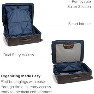 TUMI International Dual Access 4-Wheeled Carry-on - Durable, Compact Luggage with Removable Garment Bag - Charging Suitcase