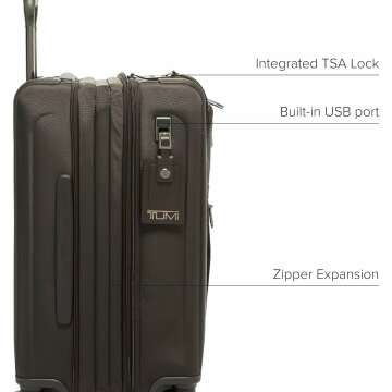 TUMI International Dual Access 4-Wheeled Carry-on - Durable, Compact Luggage with Removable Garment Bag - Charging Suitcase