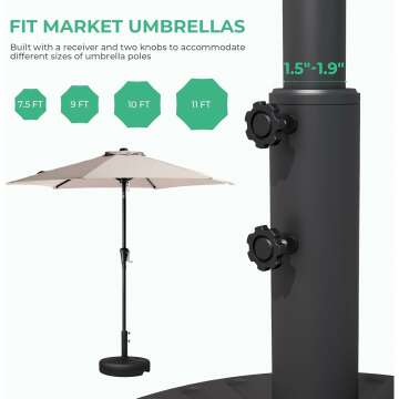 JEAREY 22L Heavy Duty Umbrella Base for Patios