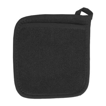 Ritz Terry Pocket Mitt & Hot Pad: Unparalleled Heat Resistant, Durable 100% Cotton – Ergonomically Designed for Optimal Grip – Easy-Care Machine Washable, Perfect for Your Kitchen – Black, 2-Pk