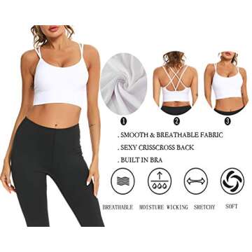 Enjoyoself 3 Pack Womens Strappy Sports Bra for Yoga Running Athletic Gym Workout Fitness Tank Tops