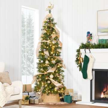 Best Choice Products 6ft Pre-Lit Scotch Pine Pencil Christmas Tree