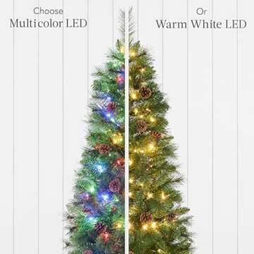 6ft Pre-Lit Christmas Tree with LED Lights