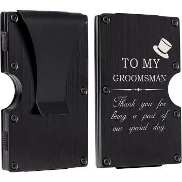 Custom Awofer Groomsmen Wallet Gifts with Money Clip