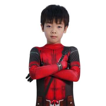 Heroes Kids Jumpsuit 3D Print Bodysuit & Mask for Boys - X-S