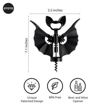 OTOTO 2-in-1 Gothic Wine & Beer Opener - Perfect Halloween Gift