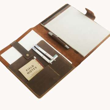 Personalized Leather 8.5 x 11 Portfolio Organizer