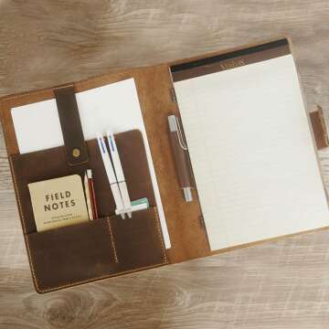 Personalized Leather 8.5 x 11 Portfolio Organizer