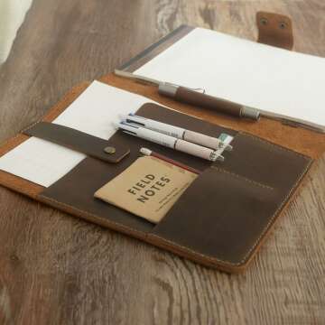 Personalized Leather 8.5 x 11 Portfolio Organizer