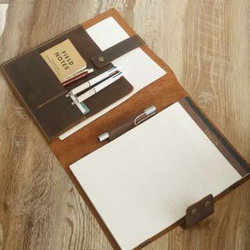 Personalized Leather 8.5 x 11 Portfolio Organizer