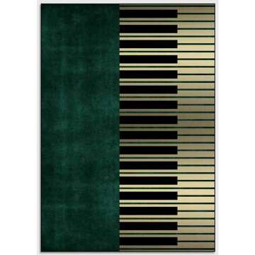 Green Piano Keys Rug