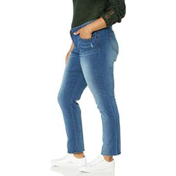 Democracy womens Plus-size "Ab"solution Straight Leg Jeans, Blue, 18 Plus