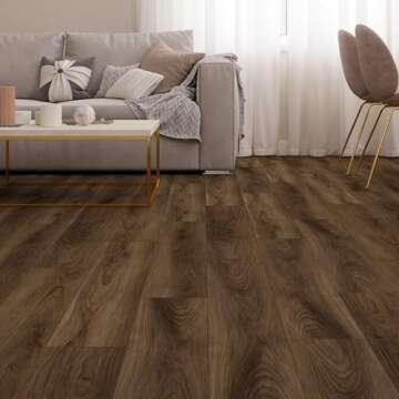 Lucida Surfaces Luxury Vinyl Flooring | Interlocking Flooring for DIY Installation | 10 Wood-Look Planks | MaxCore Pro | Box of 10 Planks | 24.5 Sq. Feet