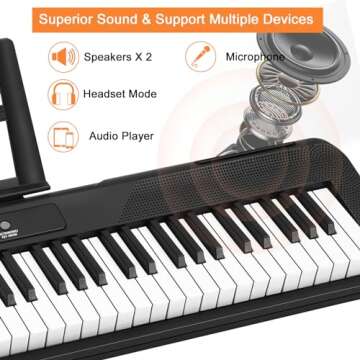 88 Key Digital Piano Beginner Electric Keyboard, with Semi-Weighted Velocity-Sensitive Keys Dual 20W Speakers Bundle include Sustain Pedal, Carrying Bag, Piano Stand, Earphone