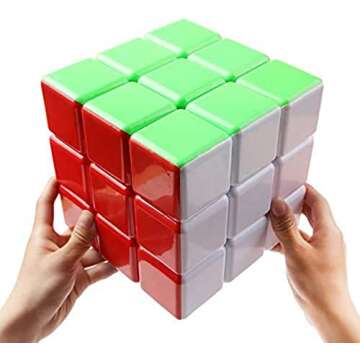 ZY-Wisdom Super Cube 3x3x3 Big Cube Stickerless Speed Cube 18cm Large Cube Puzzle Magic Cube Toy