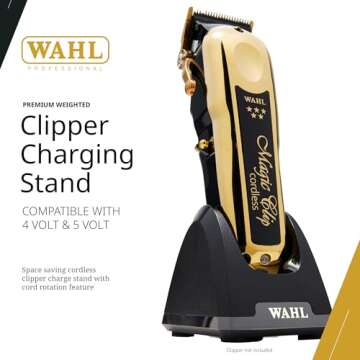 Wahl Professional Cordless Clipper Charge Stand Premium Weighted Fits All Wahl Corded and Cordless Clippers