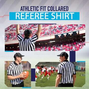 Murray Sporting Goods Men’s Referee Shirt Collared | Official Mens Ref Shirt Jersey Short Sleeve - Football Halloween Costume (X-Large)