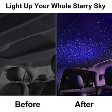 LEDCARE USB Projector Night Light, Portable Adjustable Star Roof Light Car Interior LED Romantic Atmosphere Star Projector for Cars Trucks Bedroom Party Decoration((Violet Blue)