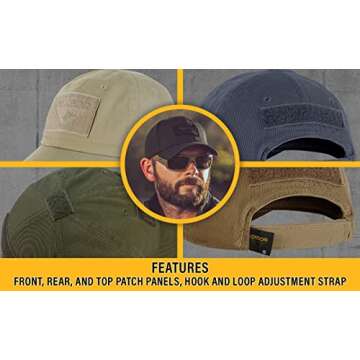 Condor Tactical Cap (Black) - Durable, Lightweight & Adjustable