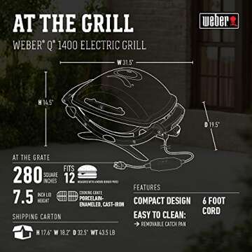 Weber Q2400 Electric Grill - Versatile, Compact Design in Grey