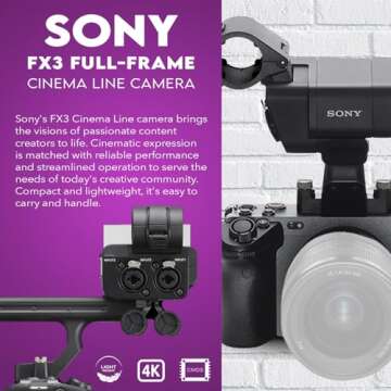 Sony Alpha FX3 Full-Frame Cinema Line Camera Bundle, with 128GB SD Card, Extra Battery with USB-C Charging Port, Care Cleaning Kit for Digital Video Full Frame Camera (4 Items)