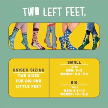 TWO LEFT FEET unisex adult Movie Night Casual Sock, Movie Night, Medium-Large US