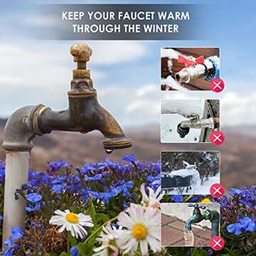 Faucet Cover for Winter Freeze Protection,Spigot Cover with Reflective Strips,Outside Faucet Cover for Cold Weather,Velcro Thickened Anti-Freeze Outdoor Faucet Socks,Reusable Hose Bib Covers (2PCS)