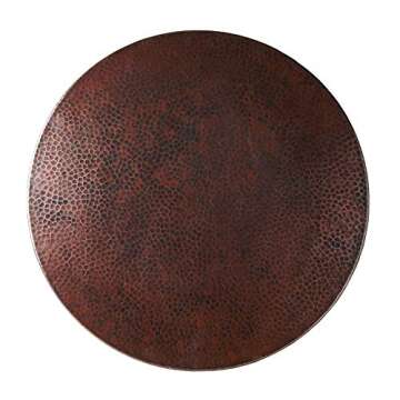 Native Trails 20-Inch Hammered Copper Lazy Susan, Antique Finish - Artisan-Crafted Rustic Turntable for Home, Kitchen, Entertaining, Decor