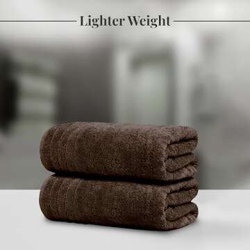 Tens Towels Pack of 4 Extra Large Bath Towels 30 x 60 Inches, 100% Cotton, Larger & Lighter, Quicker to Dry, Lighter Weight, Super Soft and Absorbent, Perfect Bathroom Towels (Brown)