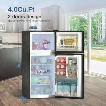 BANGSON 4.0 Cu.Ft Small Refrigerator with Freezer - Compact Cool for Home & Office