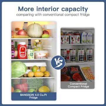 BANGSON Compact Refrigerator with Freezer 4.0 Cu.Ft