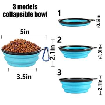 Portable Collapsible Pet Bowls with Covers - 2 Pack