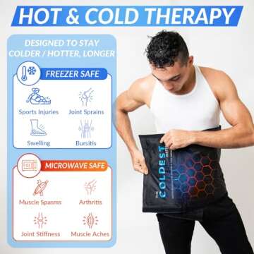 Coldest Extra Large Ice Pack for Back and Full Body - Cold Compress for Pain Relief, Ice Blanket for Sleeping or Ice Pad Physical Therapy - Folds Compact (53" x 13" - Full Body)