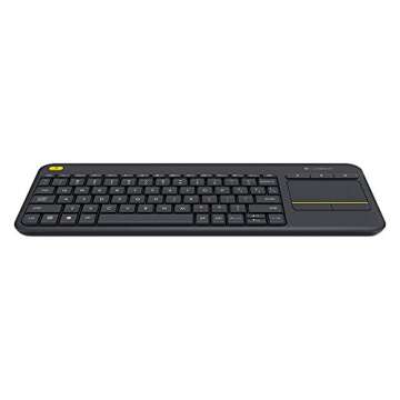 Logitech Wireless Touch Keyboard K400 Plus Keyboard with 3.5-inch Multi-Touch Touchpad, Quiet Keys, Wireless Keyboard up to 33 ft. Plug-and-Play (Renewed)