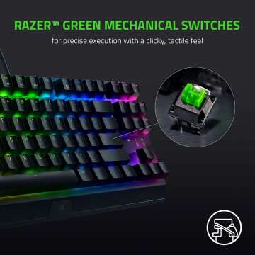 Razer BlackWidow V3 TKL Gaming Keyboard with Green Switches