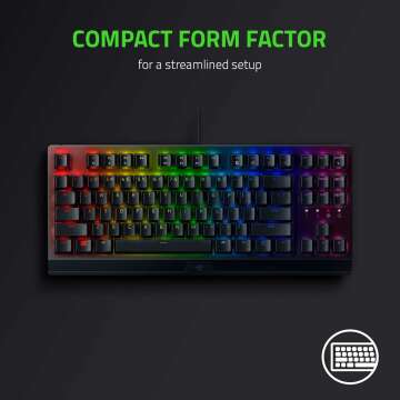 Razer BlackWidow V3 TKL Gaming Keyboard with Green Switches