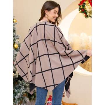 Moss Rose Women's Travel Shawl Wrap Poncho Cape