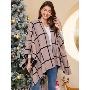 Moss Rose Women's Travel Shawl Wrap Poncho Cape