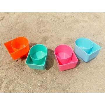 Multifunctional Beach Cup Holder Set - 4 Colors