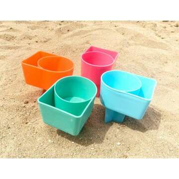 Multifunctional Beach Cup Holder Set - 4 Colors